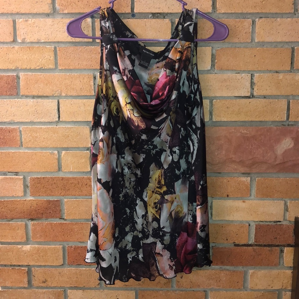 Spenser abstract flower tank blouse